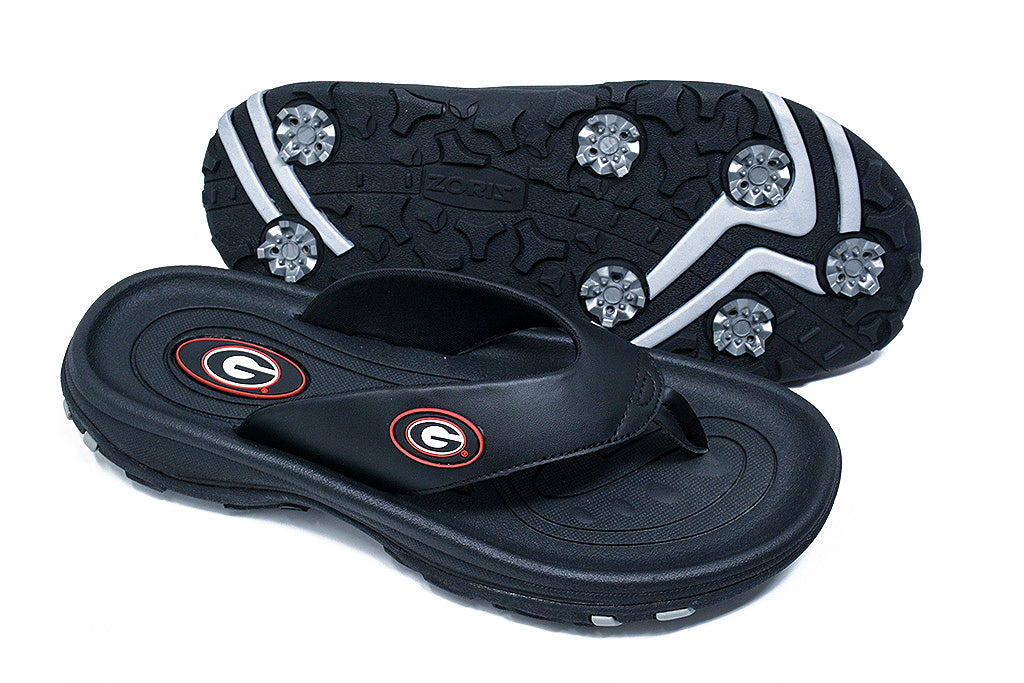 University of Georgia golf sandal, zoriz golf flip flops, collegiate series golf shoes