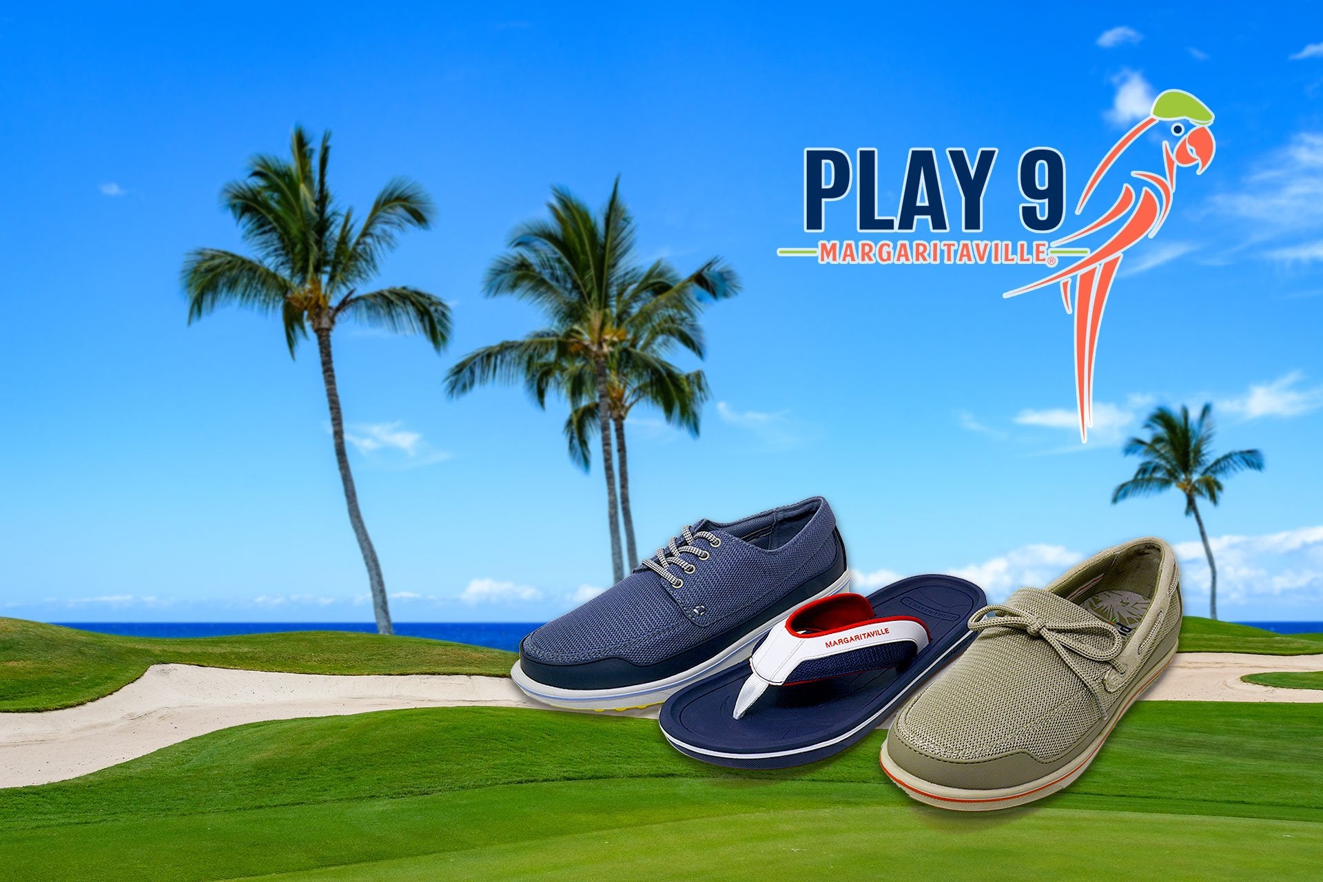 Margaritaville sandals and golf shoes
