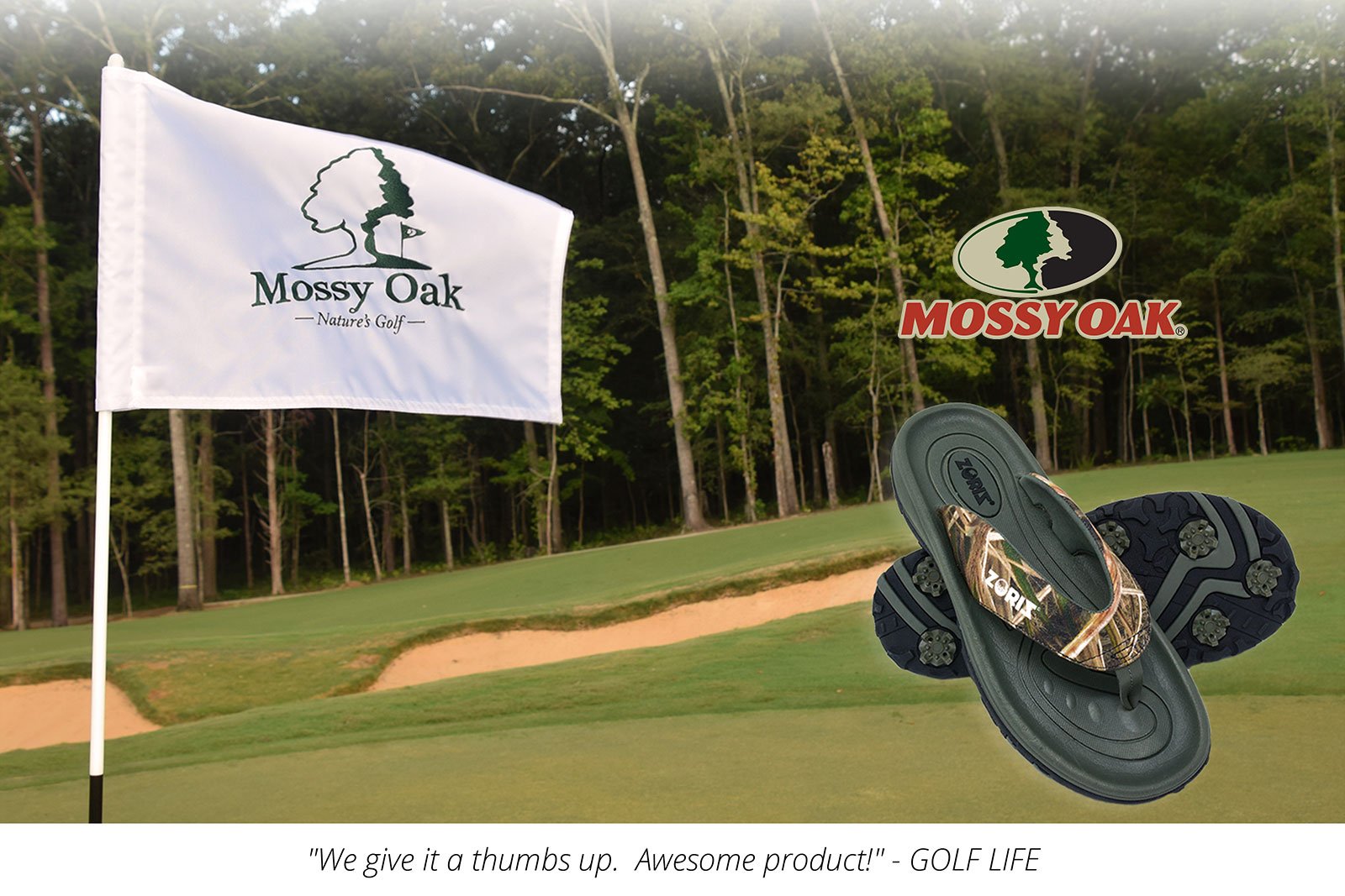 Mossy Oak brand golf flip flops